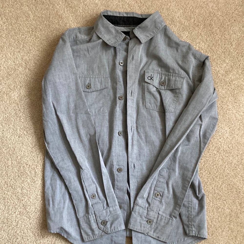 Boys Calvin Klein youth button up shirt, size 10/12